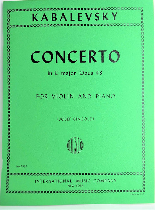 Kabalevsky, Dmitri Concerto in C Major, Op 48 Violin and Piano by Josef Gingold - International