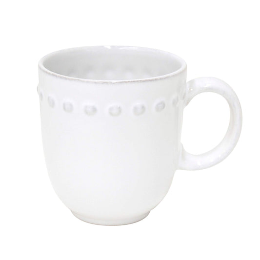 Costa Nova Ceramic Stoneware 12.5 oz. Mug - Pearl Collection, White | Microwave & Dishwasher Safe Dinnerware | Food Safe Glazing | Restaurant Quality Drinkware
