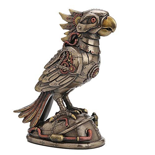 Veronese Design 7 1/2 Inch Steampunk Cockatiel Parrot Cast Resin Antique Bronze Finish Statue Home Decor