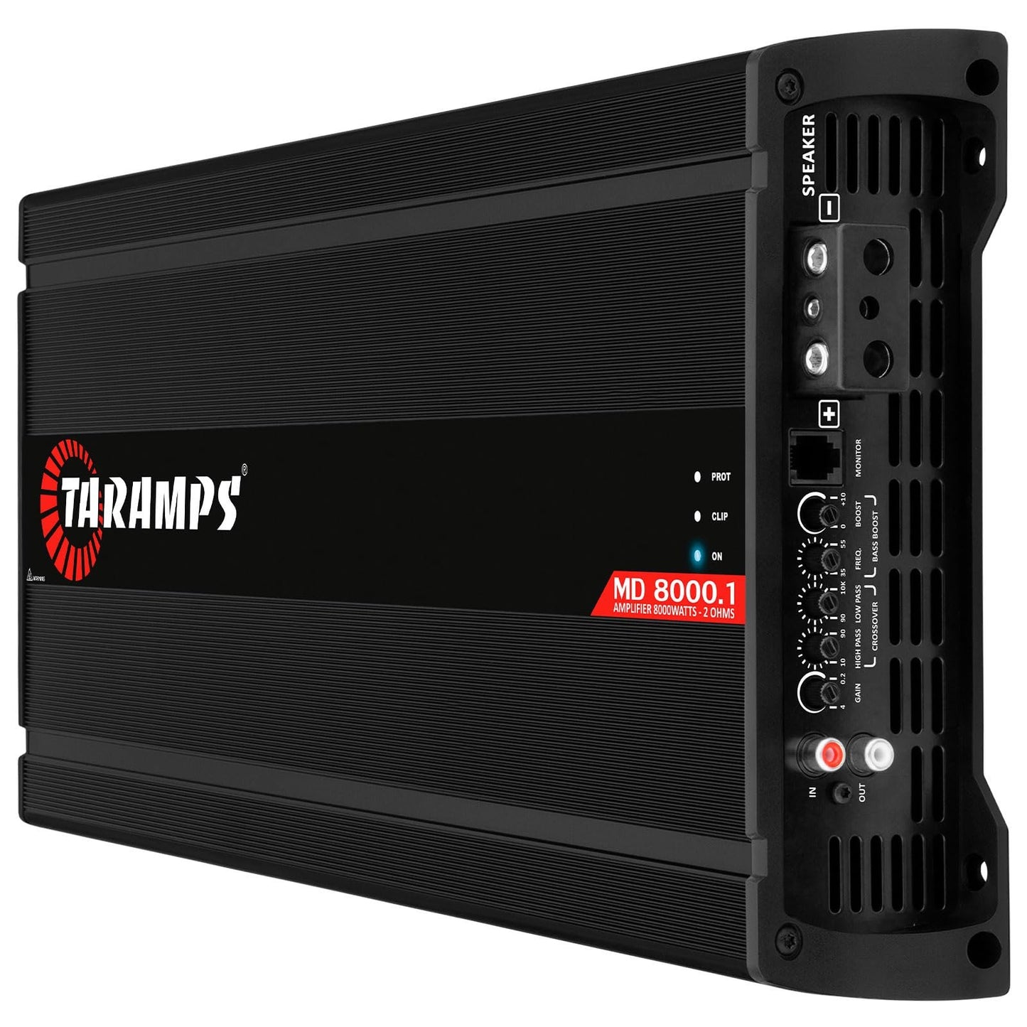 Taramps MD 8000.1 Monoblock Amplifier 2 Ohms 8000 Watts Rms 1 Channel Powerful Full Range Amp Car Audio System, Dual Input Crossover Bass Boost Class D