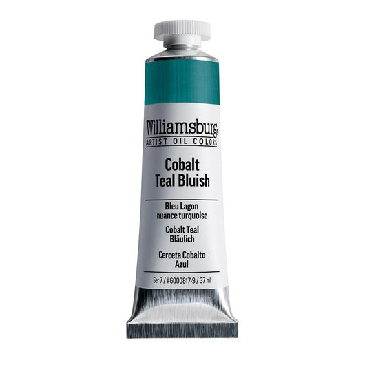 Williamsburg Artist Oil Colors by GOLDEN, Cobalt Teal Bluish, 37 ml tube, Professional Oil Paint, Opaque