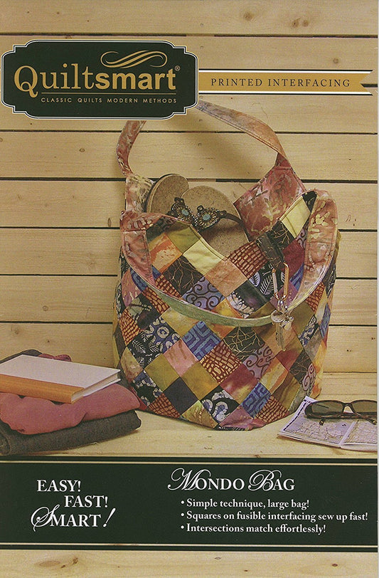 Quiltsmart Mondo Bag Fun Pack Pattern and Printed interfacing, Multi, Multicolor