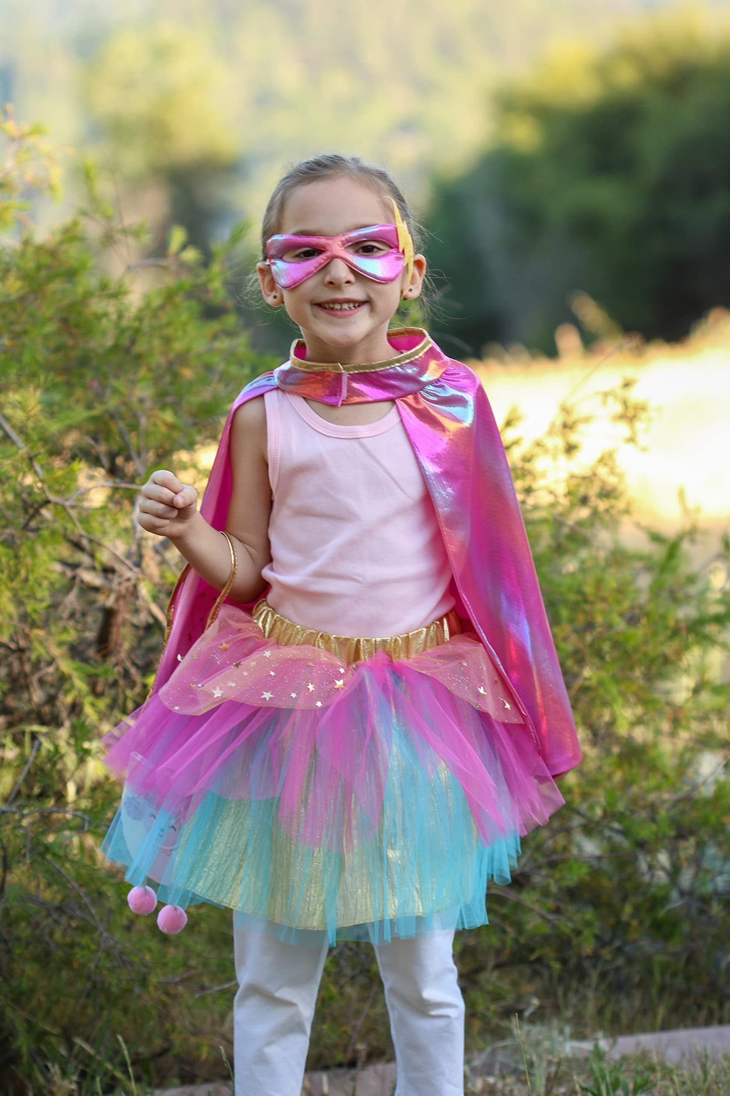 Costume / Super-Duper Tutu/Cape/Mask, Pink/Gold Size 4-6