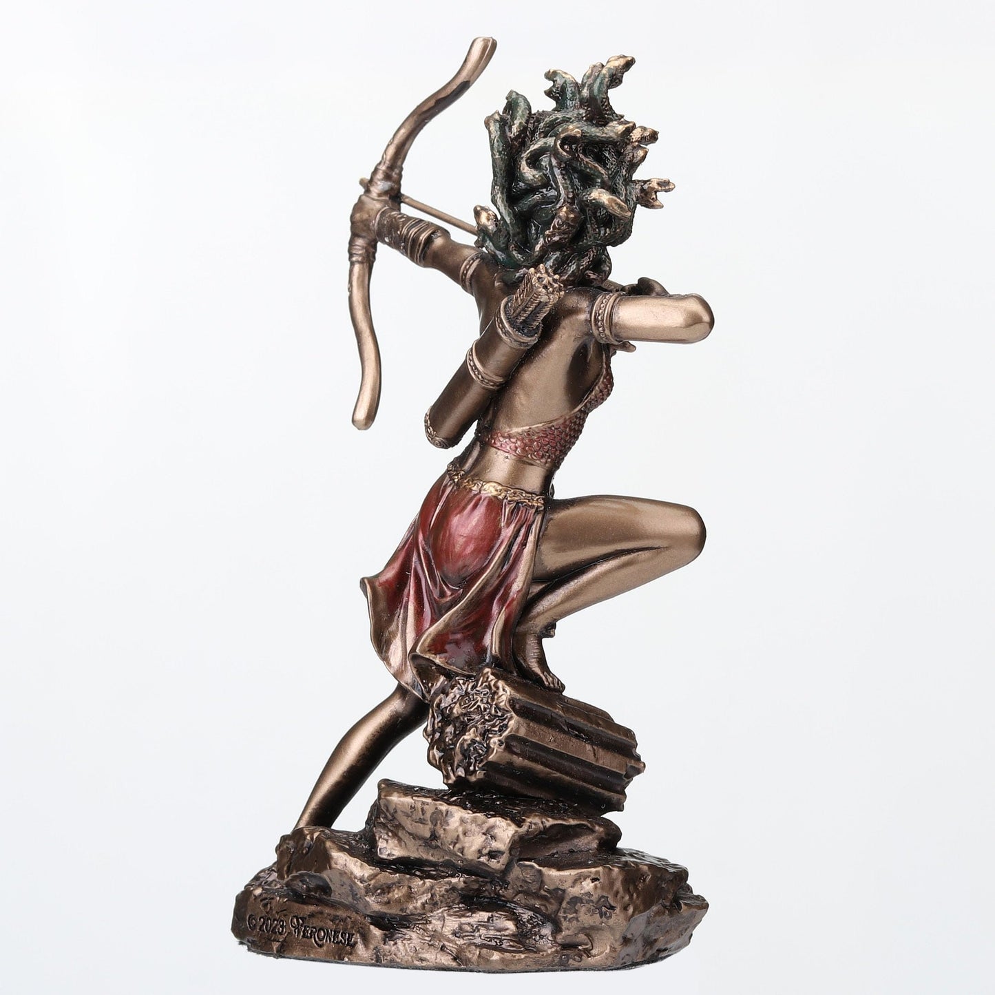 Veronese Design 4 1/2 Inch Medusa The Gorgon Drawing Bow and Arrow Hand Painted Resin Sculpture