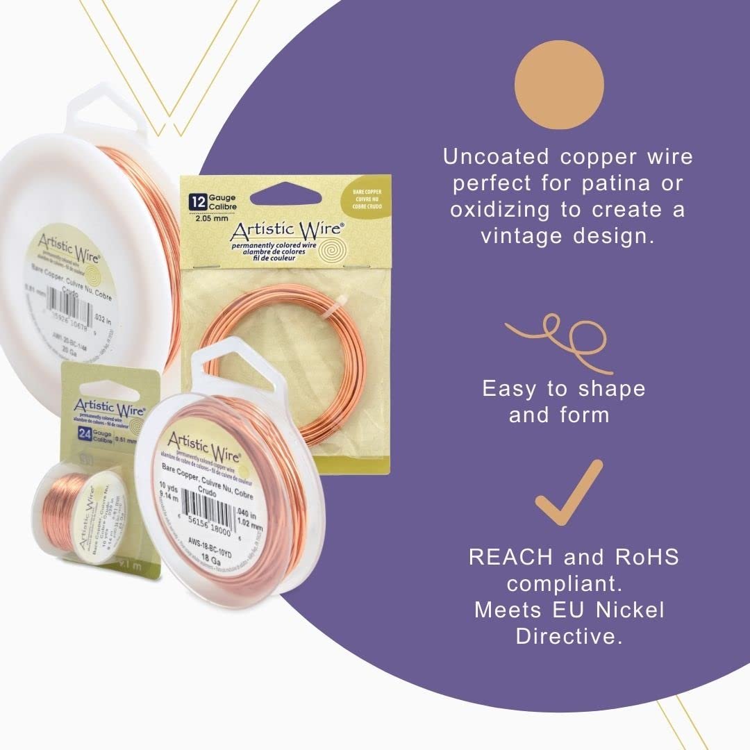 Artistic Wire, Bare Copper Craft Wire
