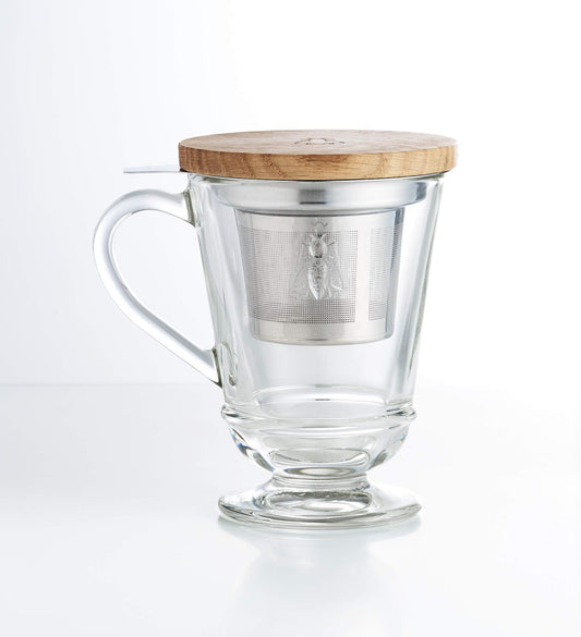 La Rochere Napoleon Bee Tea Cup with Infuser and Lid — Stylish Tea Cups for Any Occasion – Vintage Glassware (9.oz)