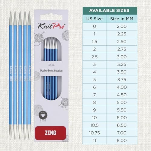KnitPro Zing Double Pointed Needles 8" (20cm)