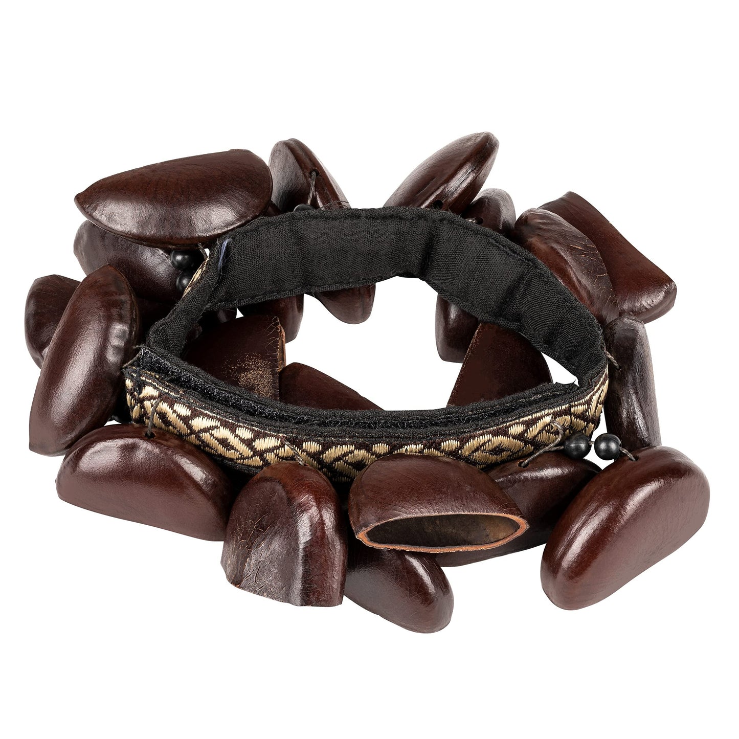 Foot Rattle with Hook and Loop Fastener - NOT MADE IN CHINA - Hardwood Shells, Great Accompaniment for Cajon Gigs, 2-YEAR WARRANTY