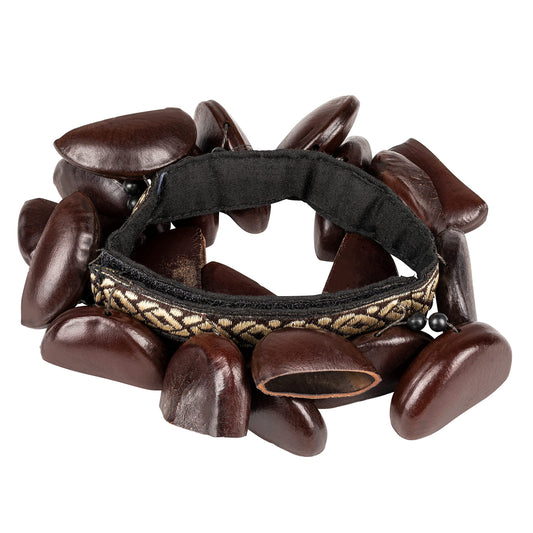 Foot Rattle with Hook and Loop Fastener - NOT MADE IN CHINA - Hardwood Shells, Great Accompaniment for Cajon Gigs, 2-YEAR WARRANTY