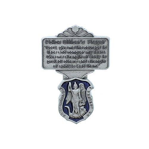 St. Michael Police Officer Visor Clip Blue Enamel with Prayer