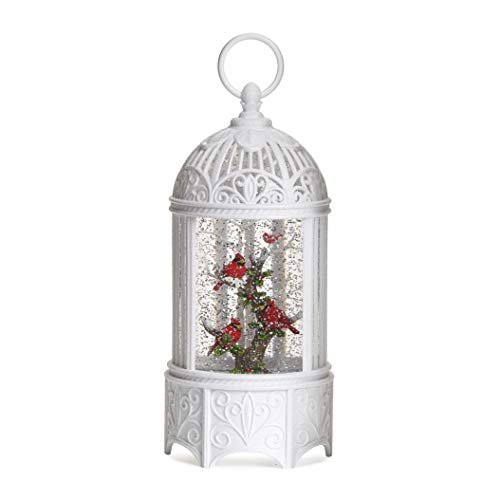 Roman Cardinal Birdcage LED Swirl Christmas Lantern 10.2 Inch