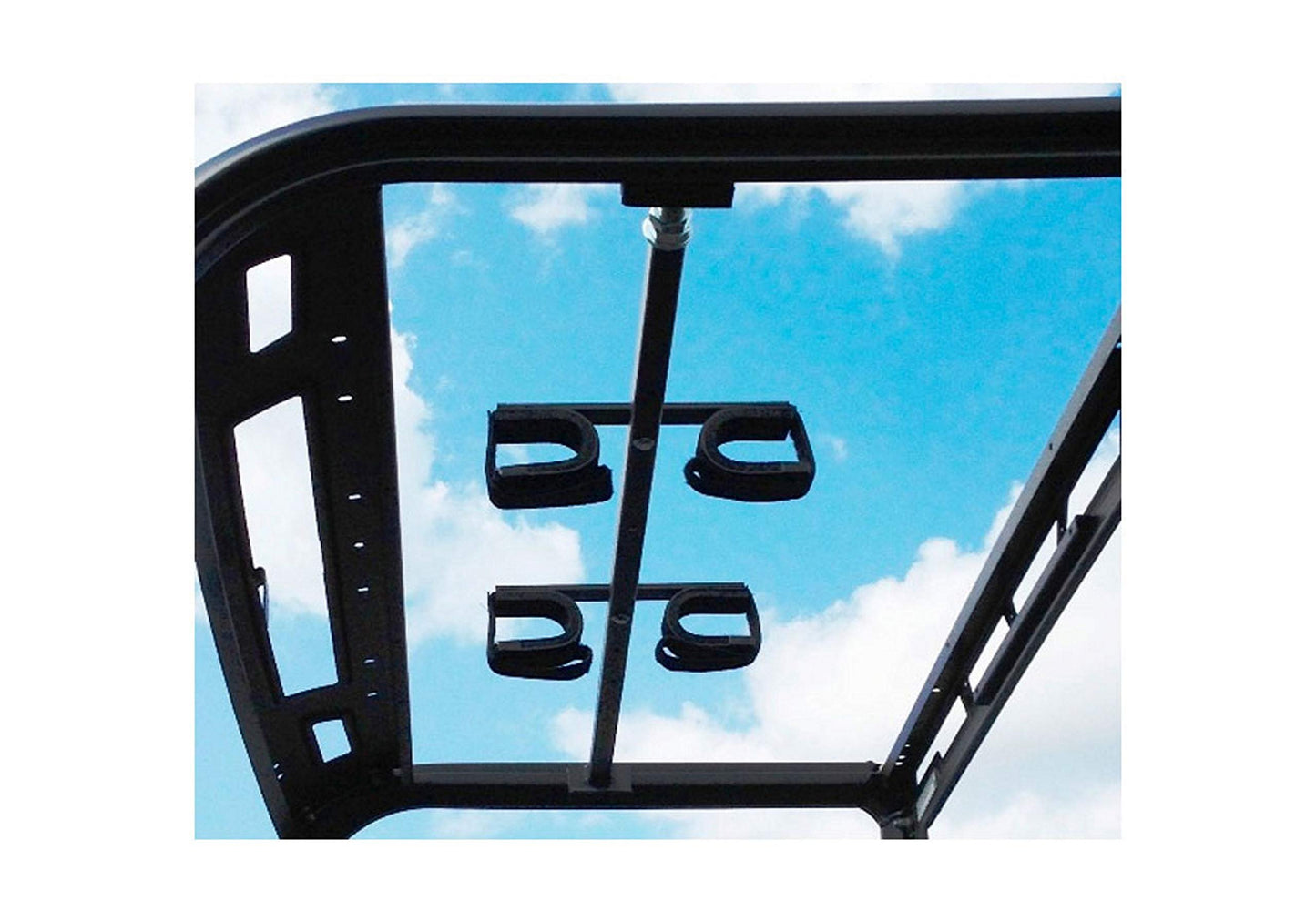 Great Day Quick-Draw Overhead Gun Rack - for UTVs with Different Roll Bar Depth/Width or Jeep Wrangler - Black Powder-Coated Finish - 2 Gun Model