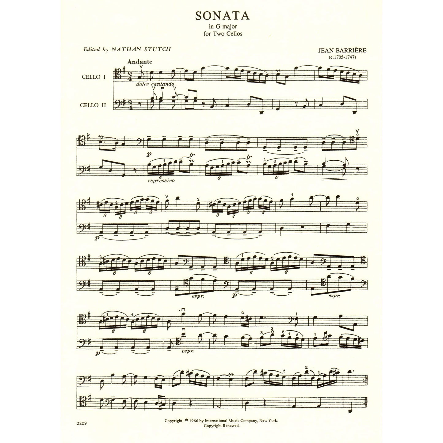 Barriere, J - Sonata In G Major for Two Cellos - Arranged by Stutch - International Edition [Sheet music] [Sheet music] [Sheet music] [Sheet music] [Sheet music] [Sheet music] [Sheet music] [Sheet music] [Sheet music] [Sheet music] [Sheet music] [Sheet...