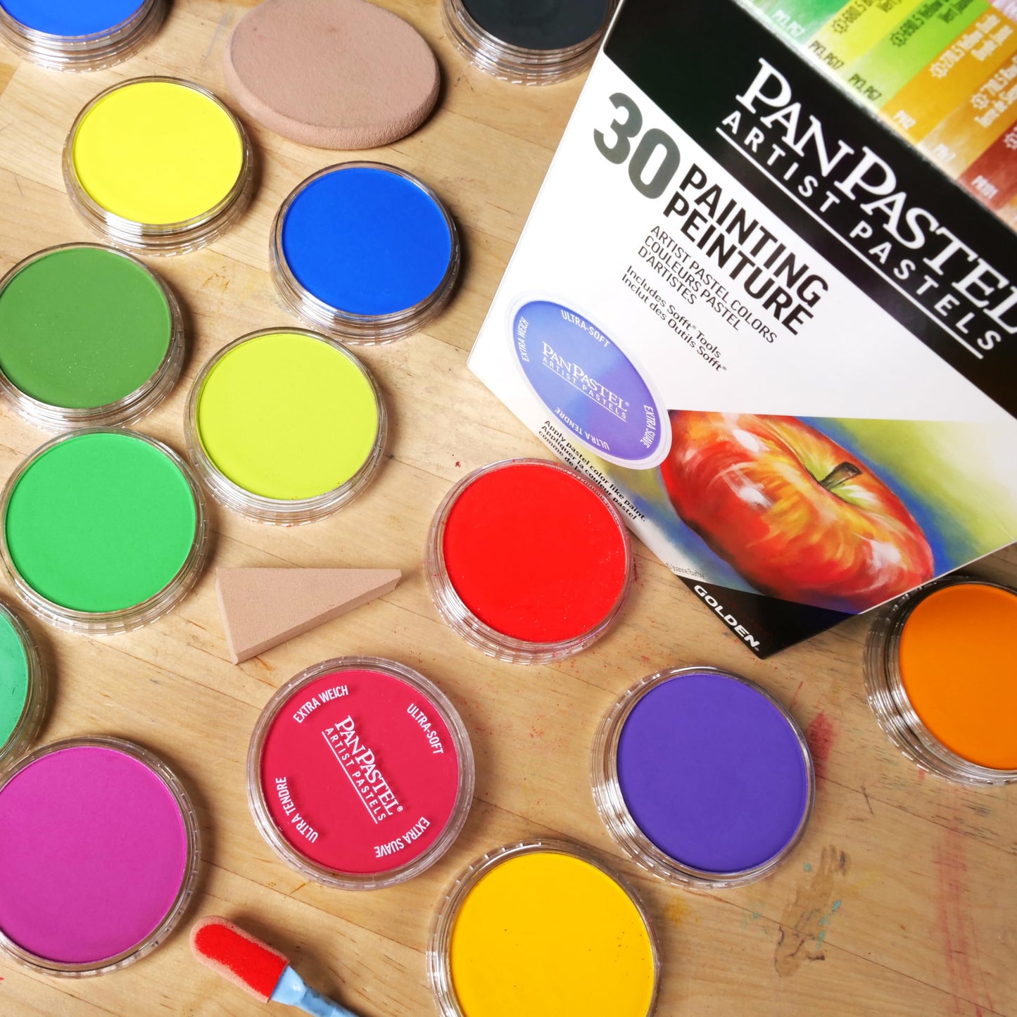 PanPastel Artist Pastels by GOLDEN, Painting Set, 30 Color, Professional Artist Pastels, Unique Pan Format (cake-like)