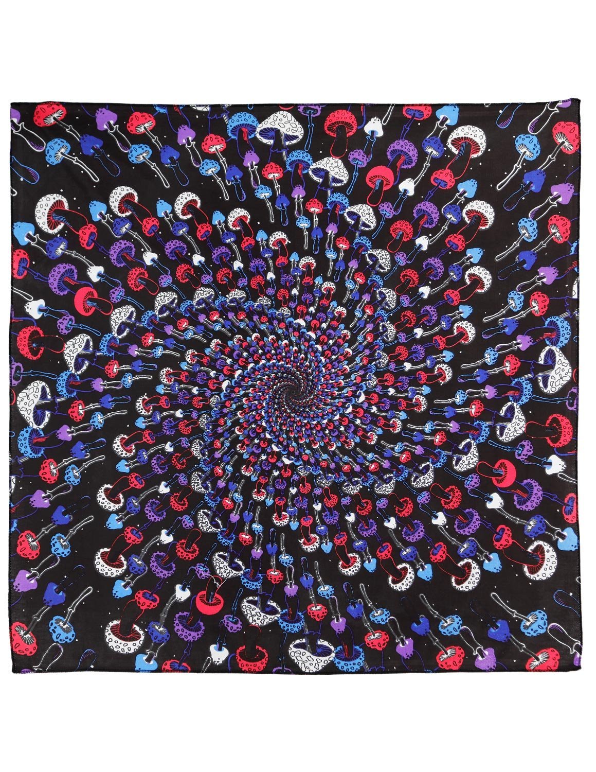 Sunshine Joy 3D Magic Mushroom Spiral Bandana 22x22 Inches