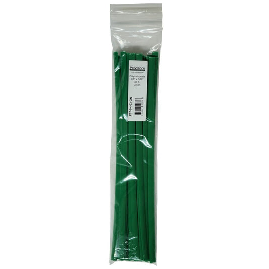 Polyvance Polycarbonate welding rod, 3/8" x 1/16", 30 ft., Green