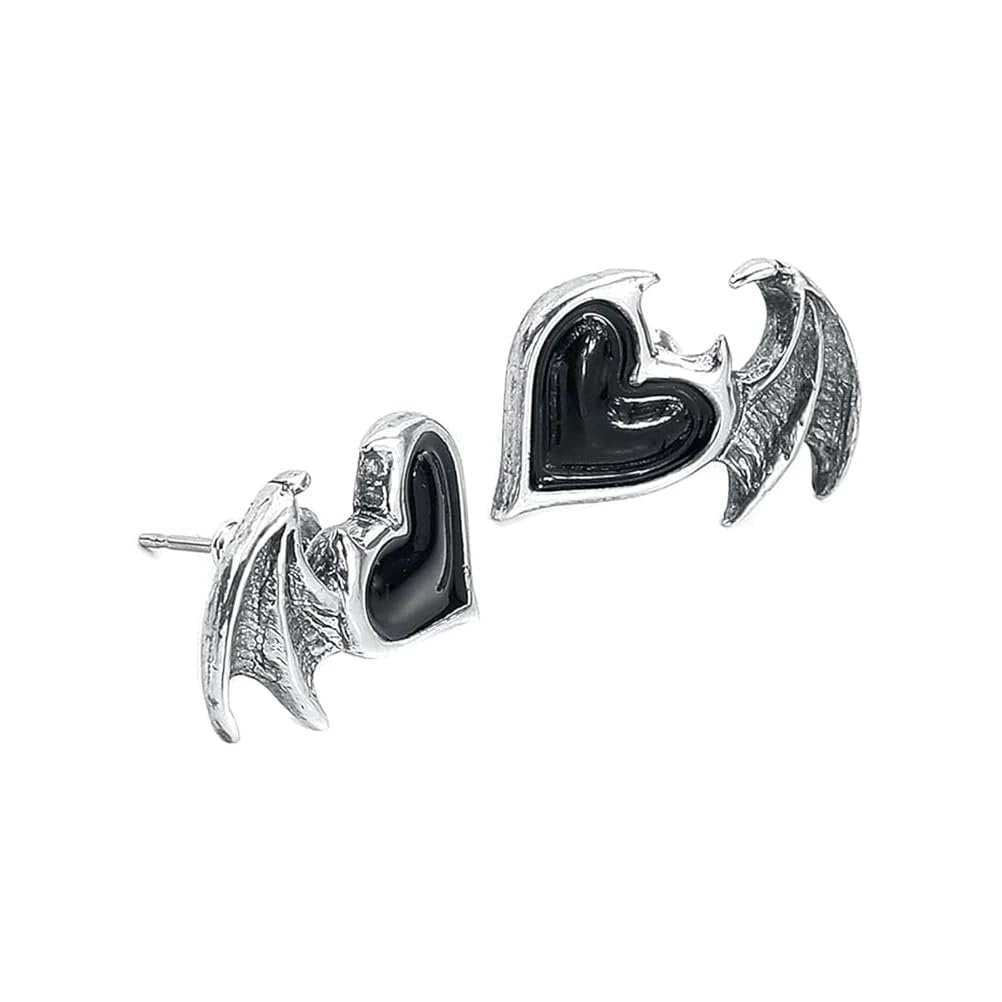 Alchemy Gothic England - Blacksoul Demon Heart Ear Studs