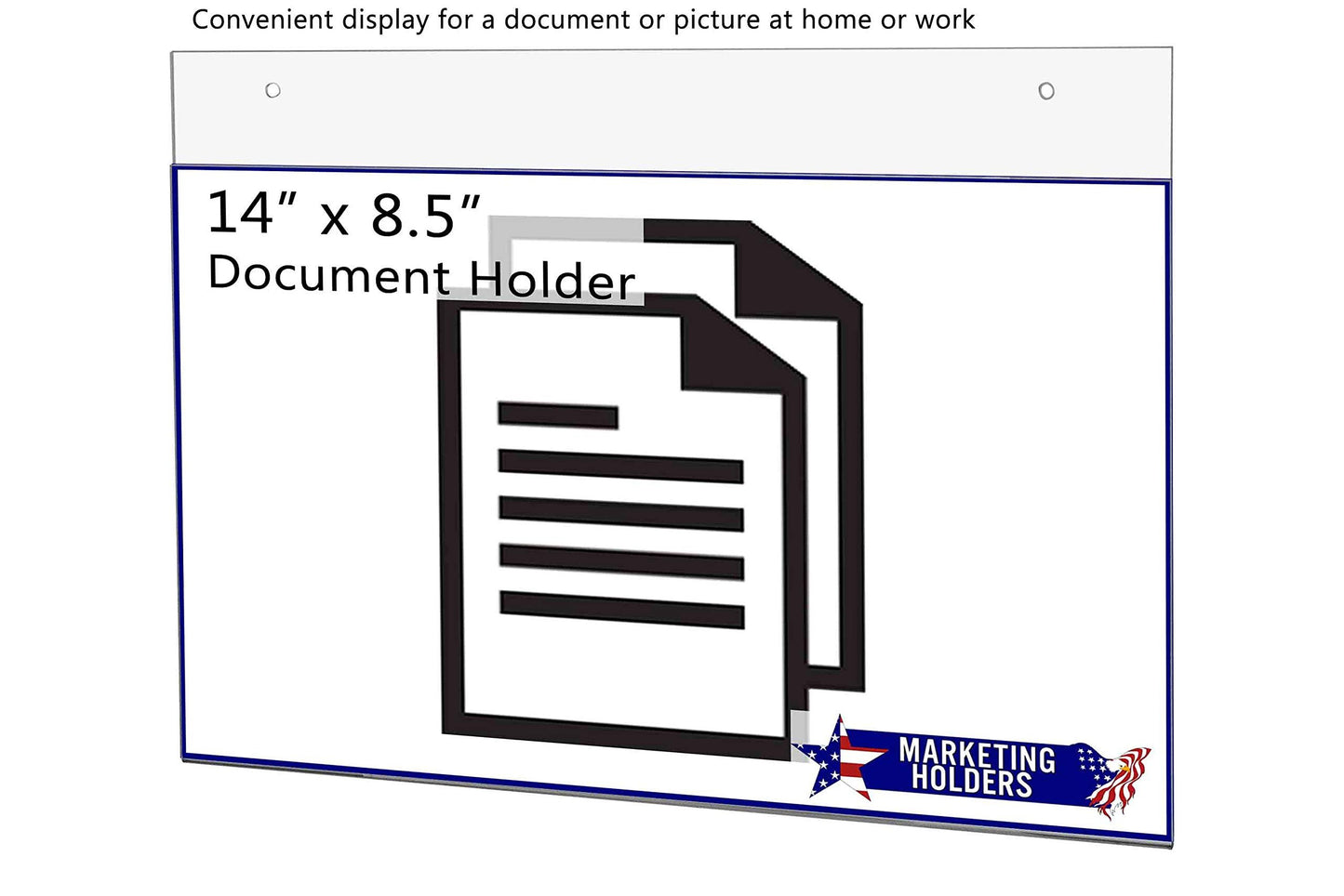 Hanging Clear Acrylic Sign Holder 14" x 8.5" with Hanging Hardware for Hours of Operation Upcoming Events and Important Notices in Offices and Healthcare Facilities by Marketing Holders