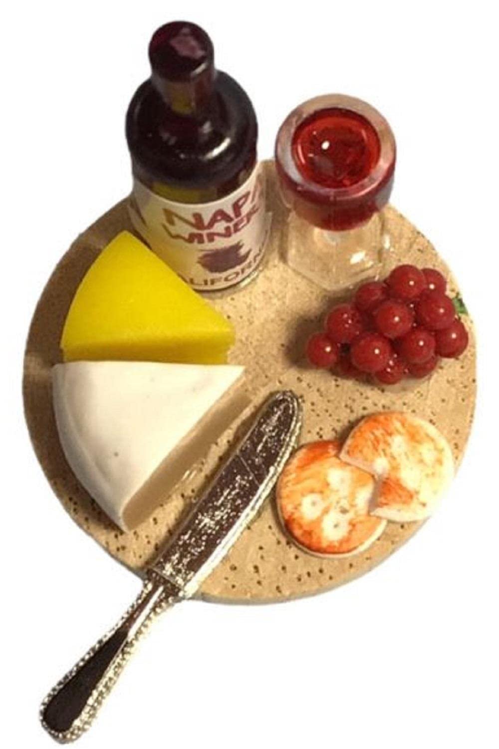 Melody Jane Dolls Houses Dollhouse Cheese & Wine Board Platter 1:12 Kitchen Dining Room Food Accessory