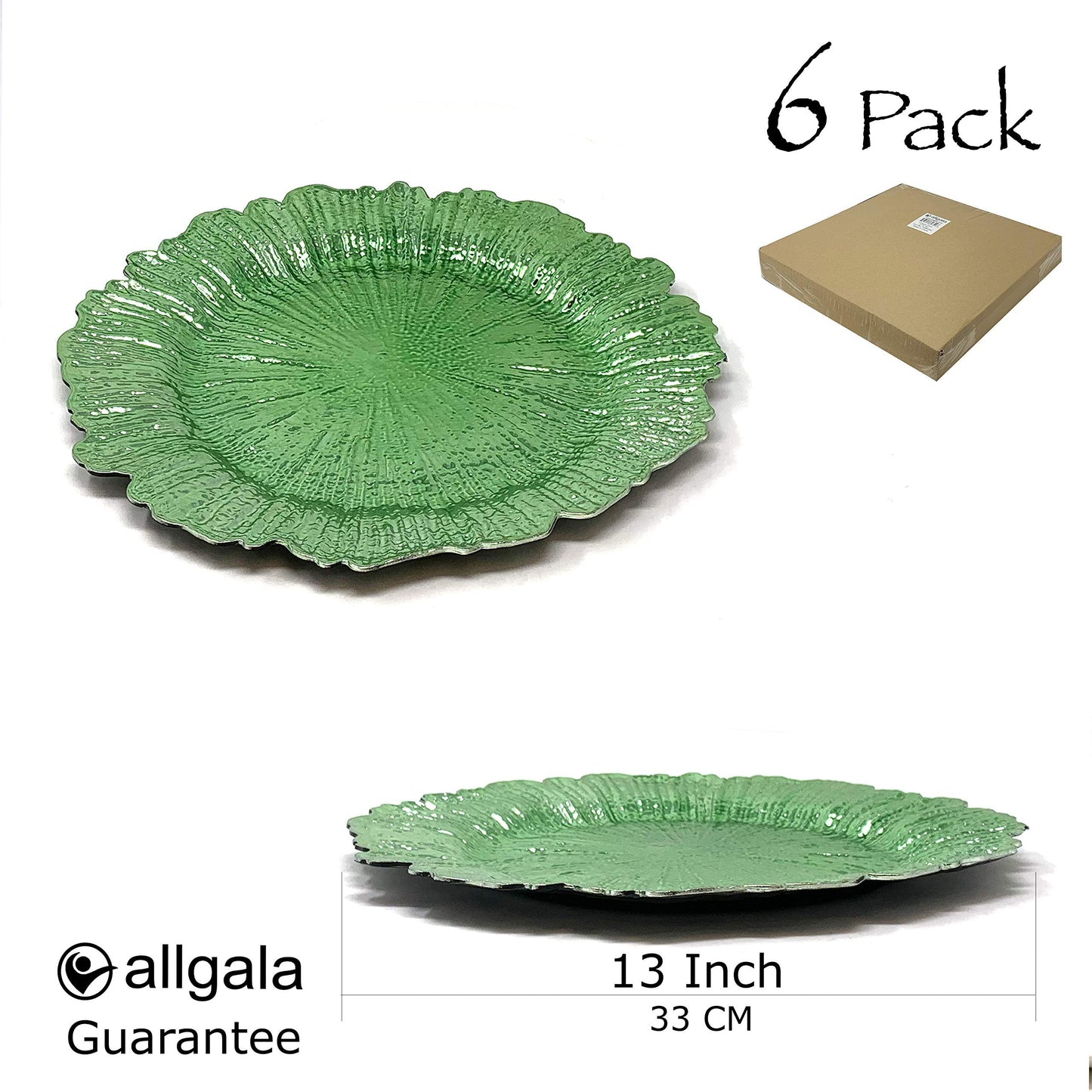 allgala Heavy Quality Round Charger Plates - Elegant Gold Chargers for Dinner Plates