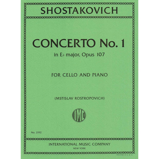 Concerto no.1 in E flat, op. 107, cello; Dimitri Shostakovich (International) [Paperback] Dmitri Shostakovich and Rostropovich