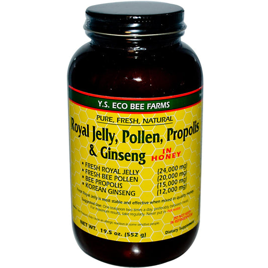 YS Royal Jelly, Pollen, Propolis & Ginseng in Honey (19.5 Fl. Oz Liquid)