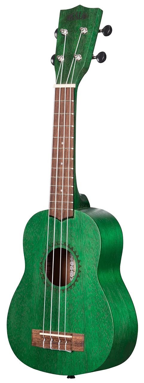 Kala Brand Music Co. Watercolor Meranti Collection, 4-String Ukulele, Right, Green, Soprano (KA-MRT-GRN-S)