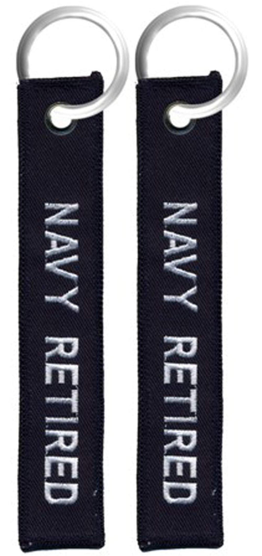 EAGLE CREST U.S. Navy Retired Embroidered Key Chain Fob