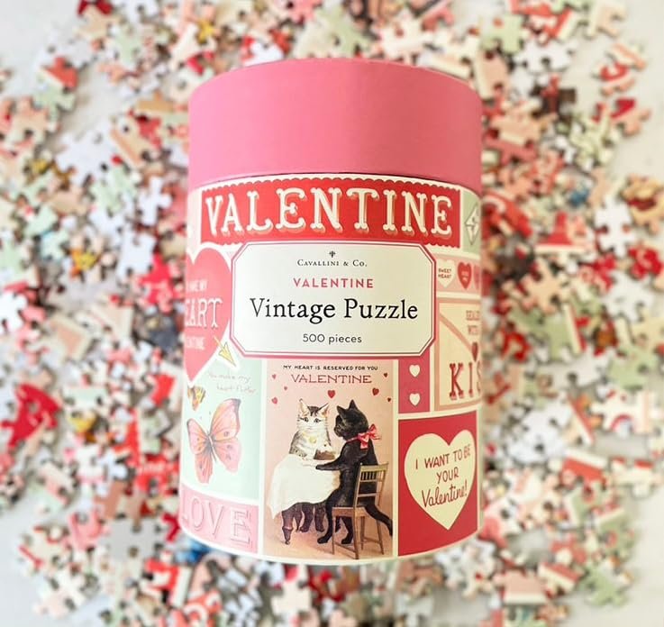 Cavallini Papers & Co. Vintage Valentine 500 Piece Puzzle