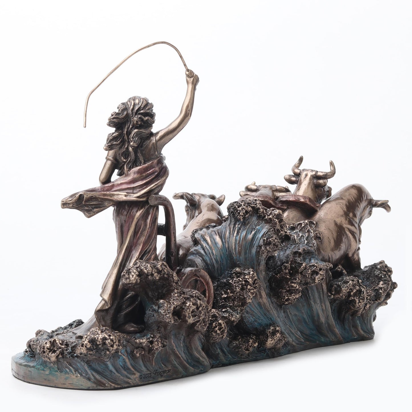 Veronese Design 7 1/2 Inch Gefjon Norse Goddess of Polowing Cold Cast Resin Bronze Finish Sculpture