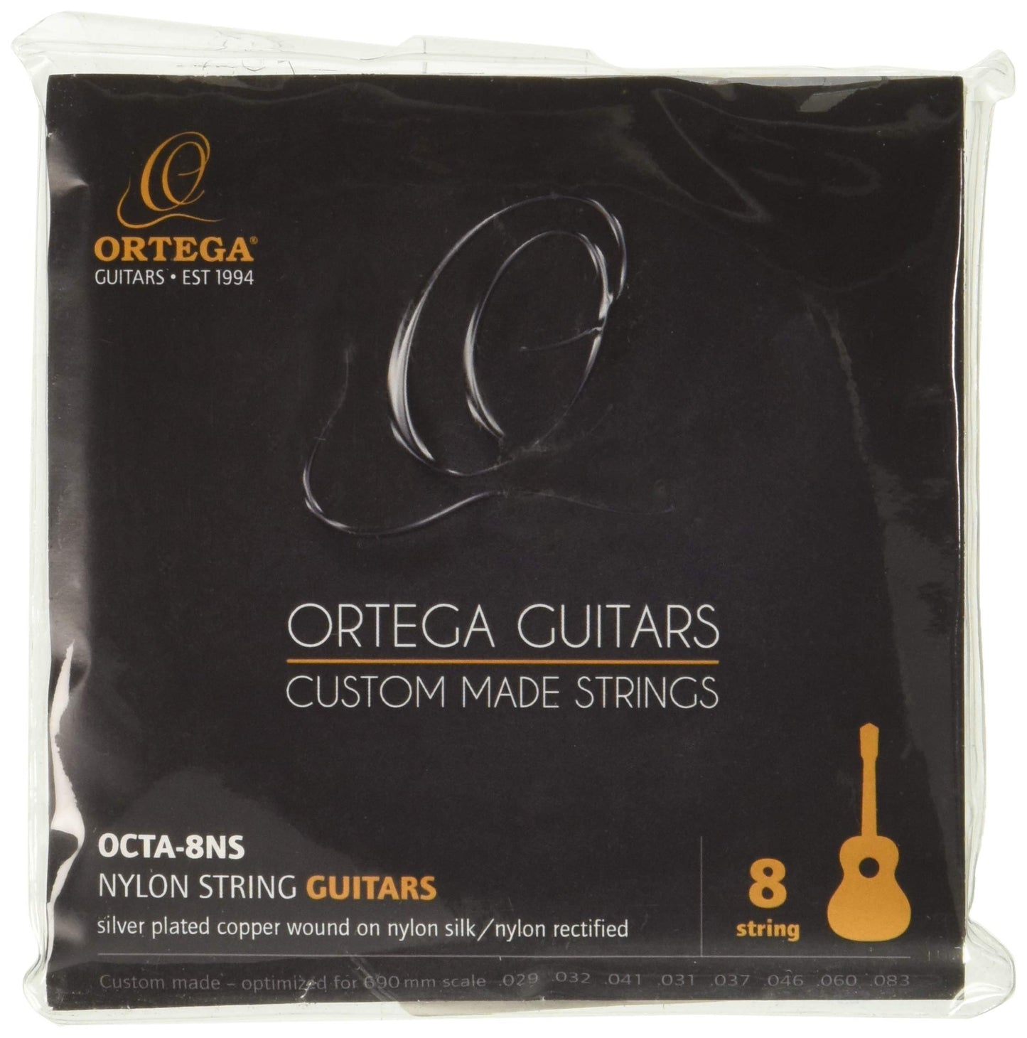Ortega Guitars 8-Sting Nylon Guitar Strings-Tenor-Made in Germany (OCTA-8NS)