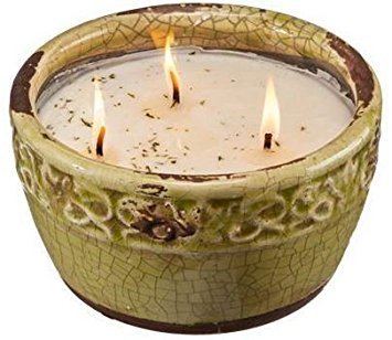 Swan Creek 17 Ounce, 50 Hours "Citrus and Sage" Candle in Round Pottery