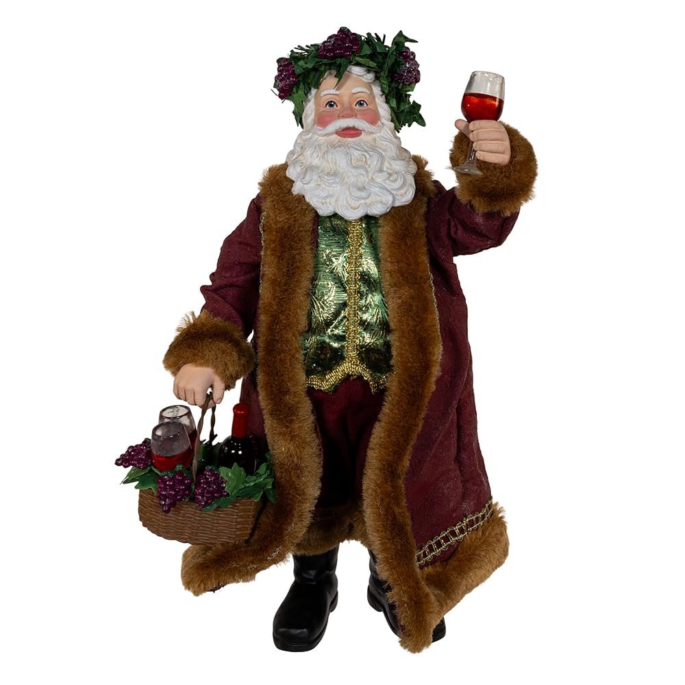 Kurt Adler 10.5-inch Fabriché™ Wine Santa