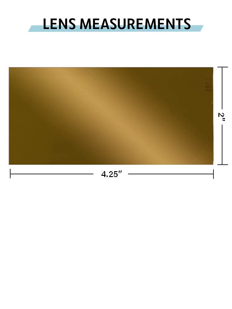 Gold Coated Green Welding Filter, 2" x 4.25" (Shade 14)