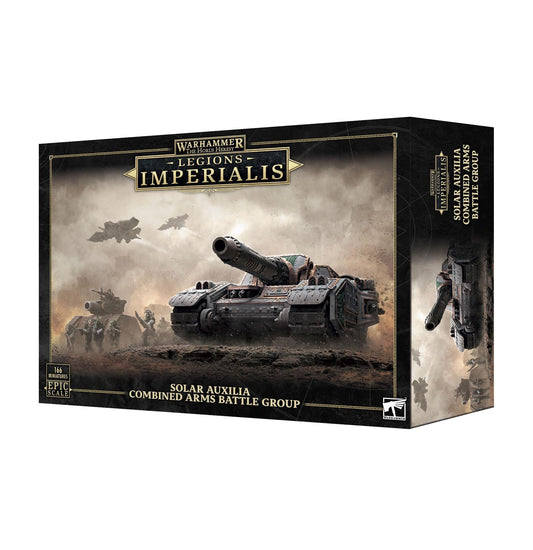 Legions Imperialis Solar Auxilia Combined Arms Battle Group – 76 Miniature Army Box with Infantry, Tanks, Artillery & Aircraft – Games Workshop