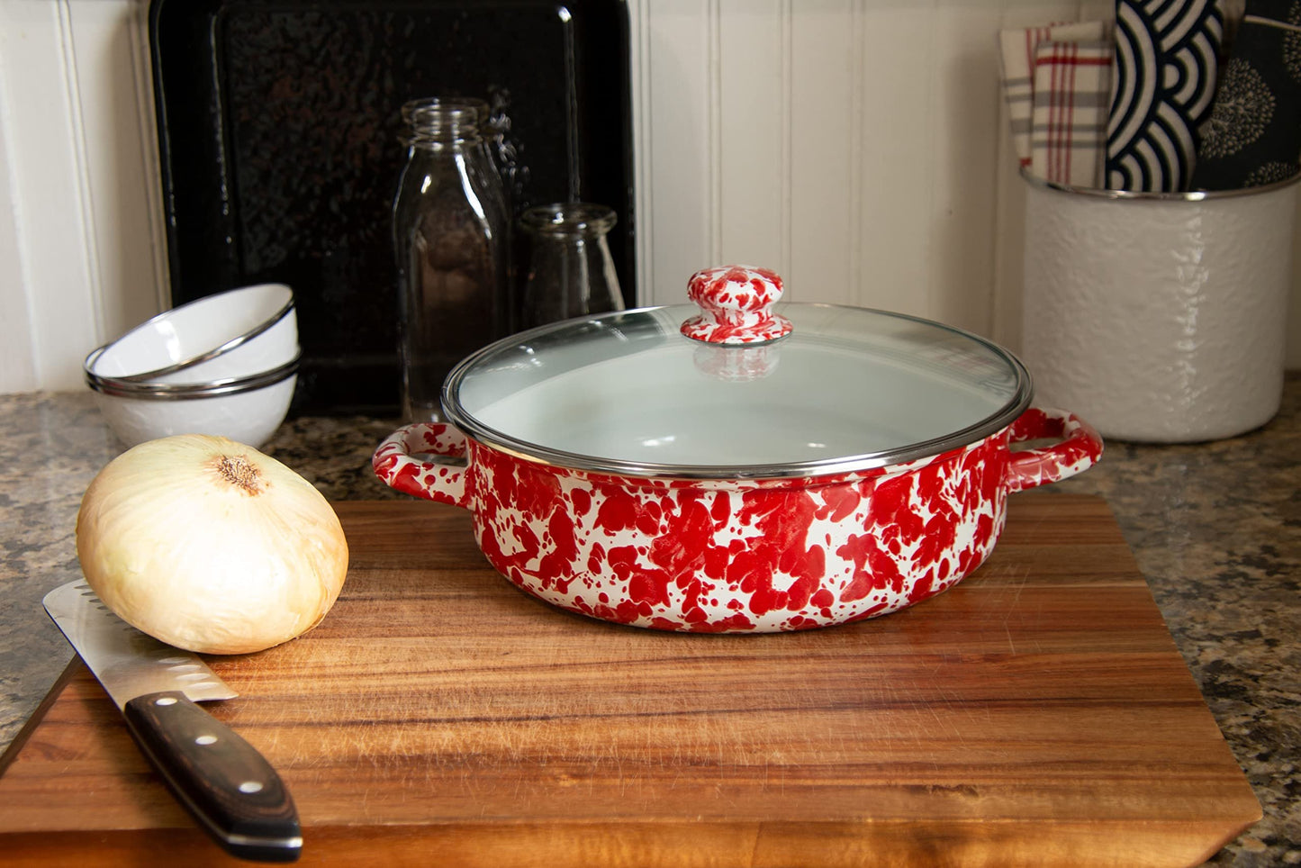 Golden Rabbit Enamelware - 3qt Saute Pan