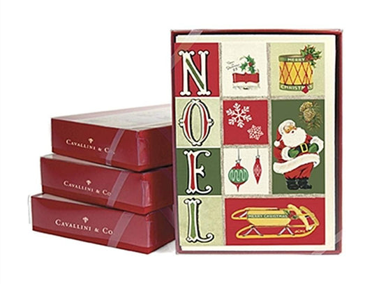 Retro Noel Christmas Boxed Notes - Set of 10