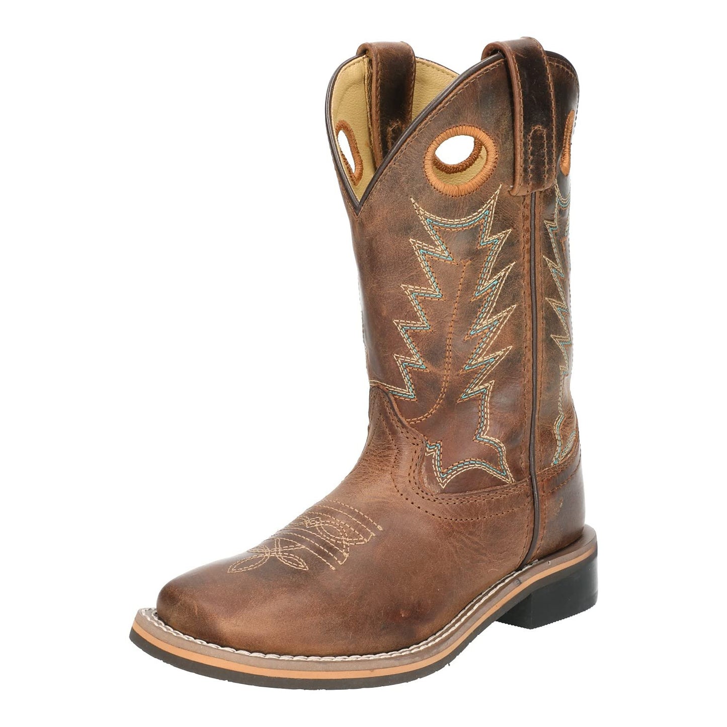 Smoky Mountain Boys Brown Distressed Jesse Square Toe Western Cowboy Boot