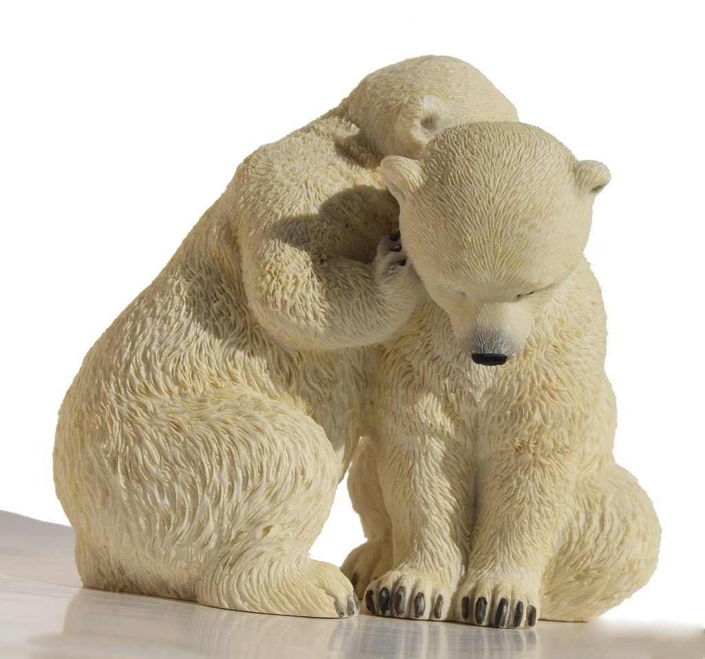 US 5.5 Inch Animal Figurine Two Polar Bear Cubs Collectible Display