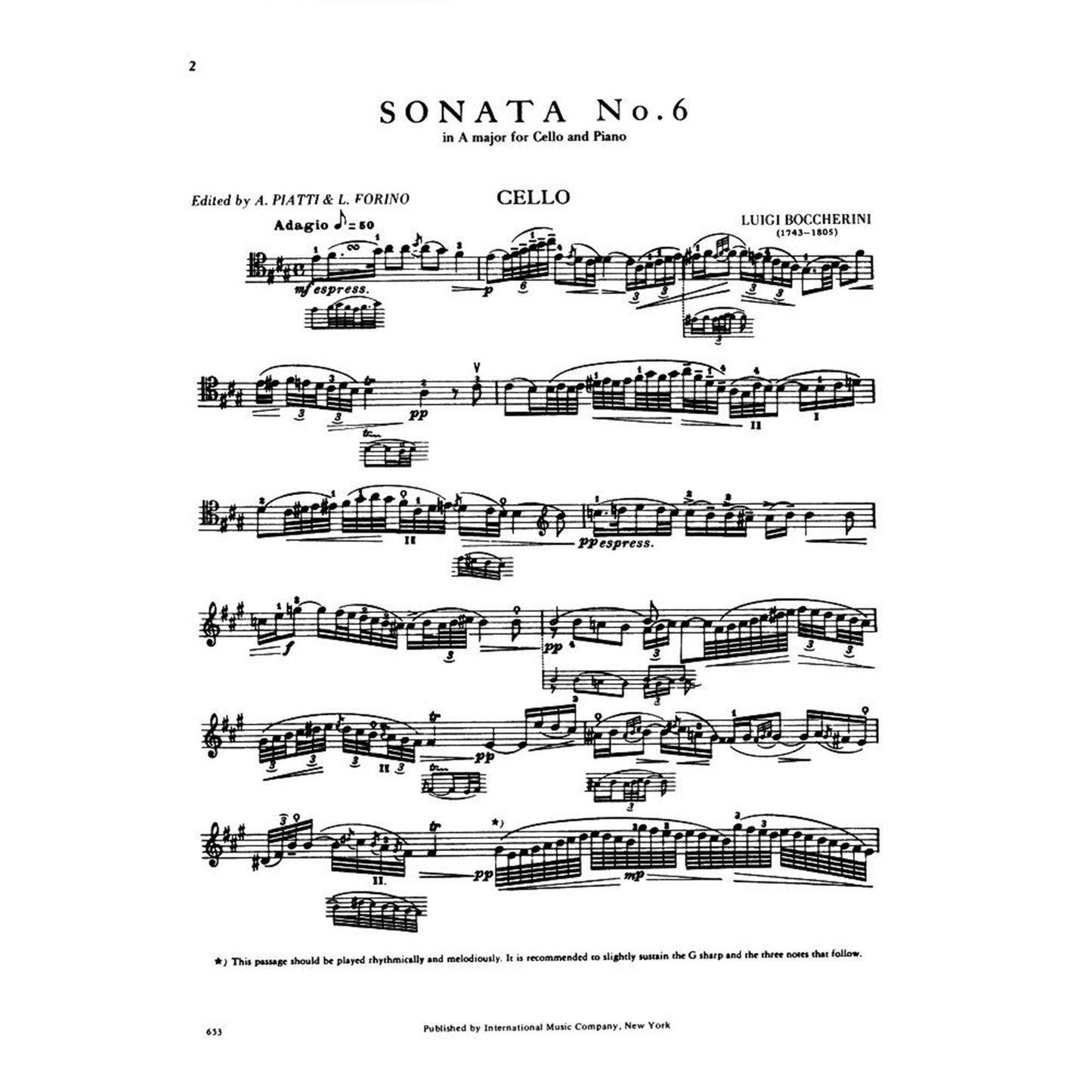 Boccherini, Luigi - Sonata No 6 in A Major G 4 for Cello and Piano - Arranged by Piatti-Forino - International Edition [Sheet music] [Sheet music] [Sheet music] [Sheet music] [Sheet music] [Sheet music] [Sheet music] [Sheet music] [Sheet music] [Sheet...