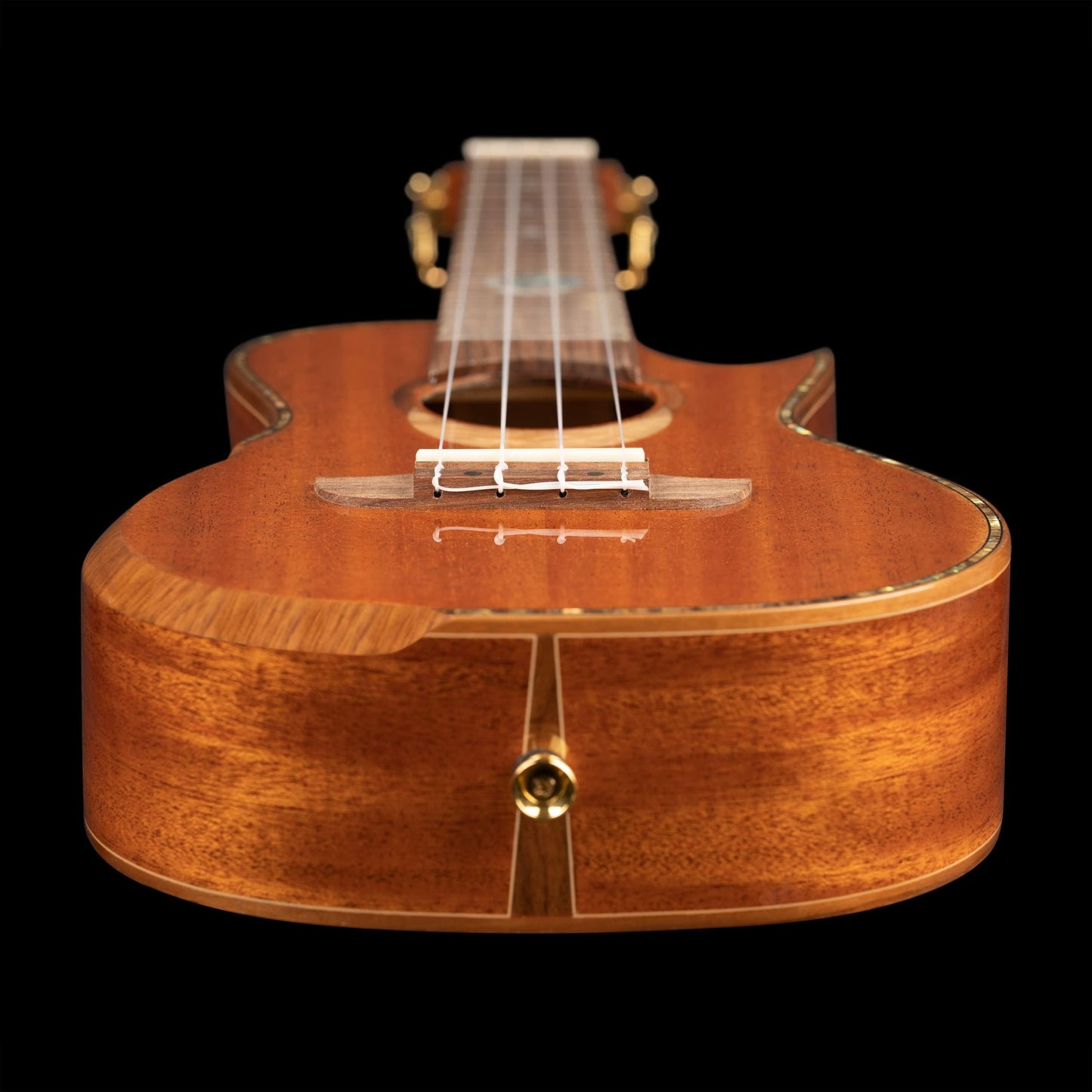 Ortega Guitars, 4-String Custom Built Eclipse Series All Solid Concert Ukulele w/Bag, Right CC4
