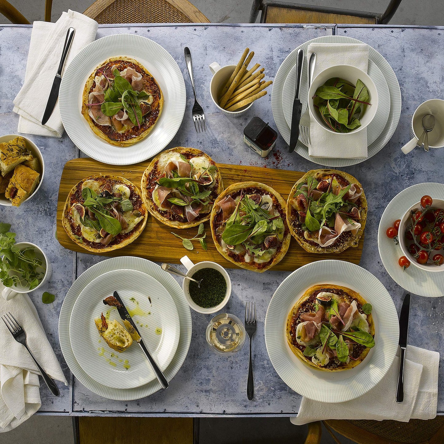 Royal Doulton Pacific Large Mug 450ml Set of 6, Blue, Porcelain, 0.45ltr