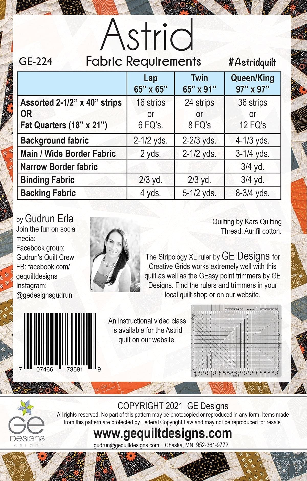 Astrid Quilt Pattern by G.E. Designs