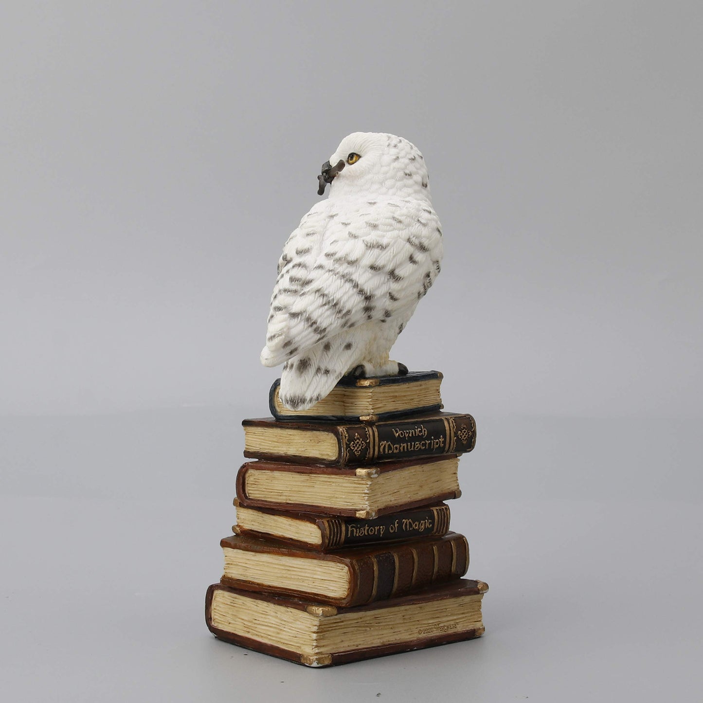 Veronese Design 5 1/2 Inch Magic Wand Snowy Owl On Book Stack Hand Painted Resin Statue Home Decor