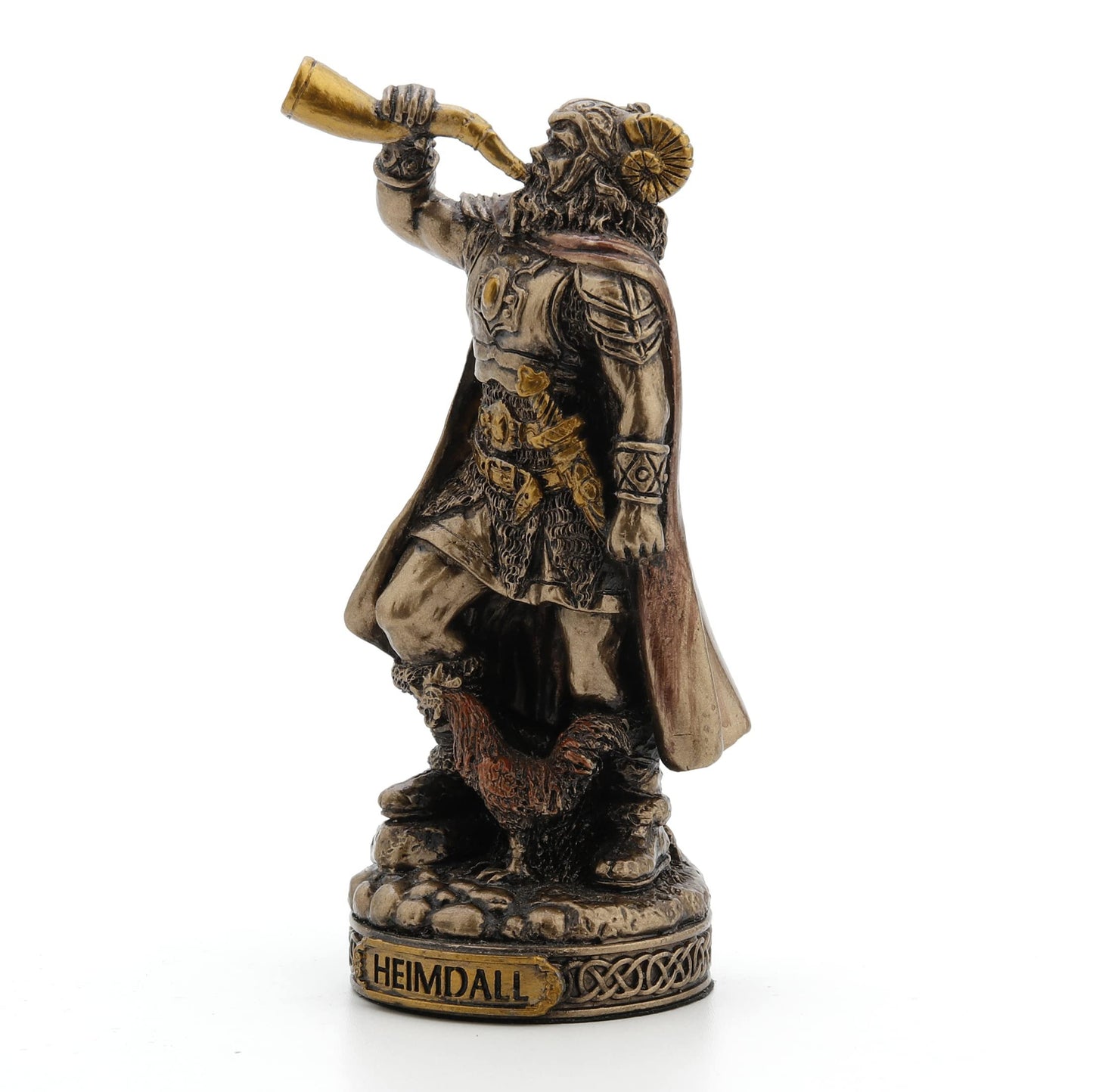 Veronese Design Heimdall The Norse Guardian of The Bifrost Hand Painted Bronze Finish Miniature Figurine