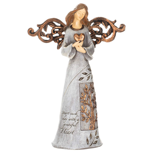 Roman Giftware Inc., Inspirational Heavenly Blessings Collection, 9" H Tree of Life Angel W/Heart,Religious, Inspirational, Durable (6x2x9)