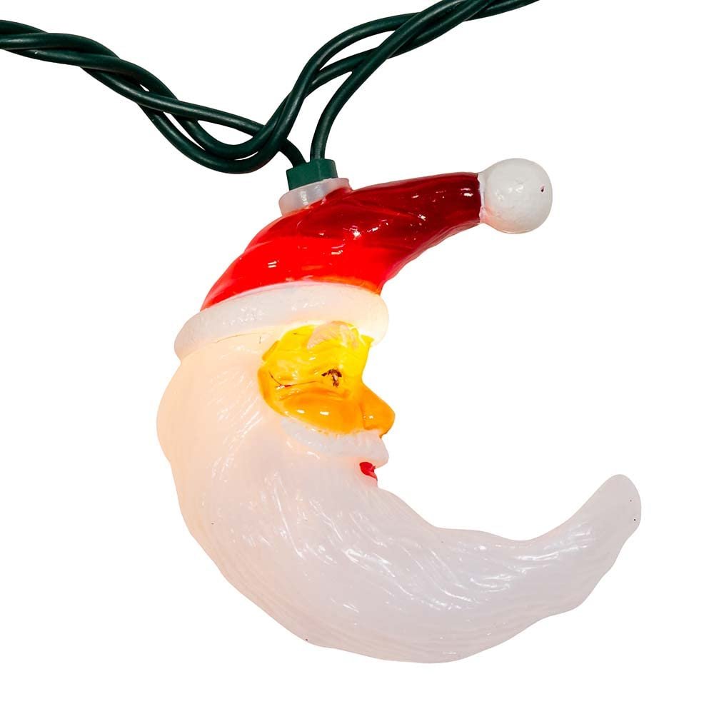 Kurt S. Adler UL 10 Santa Moon Face Light Set, 144-Inches, Multi-Colored