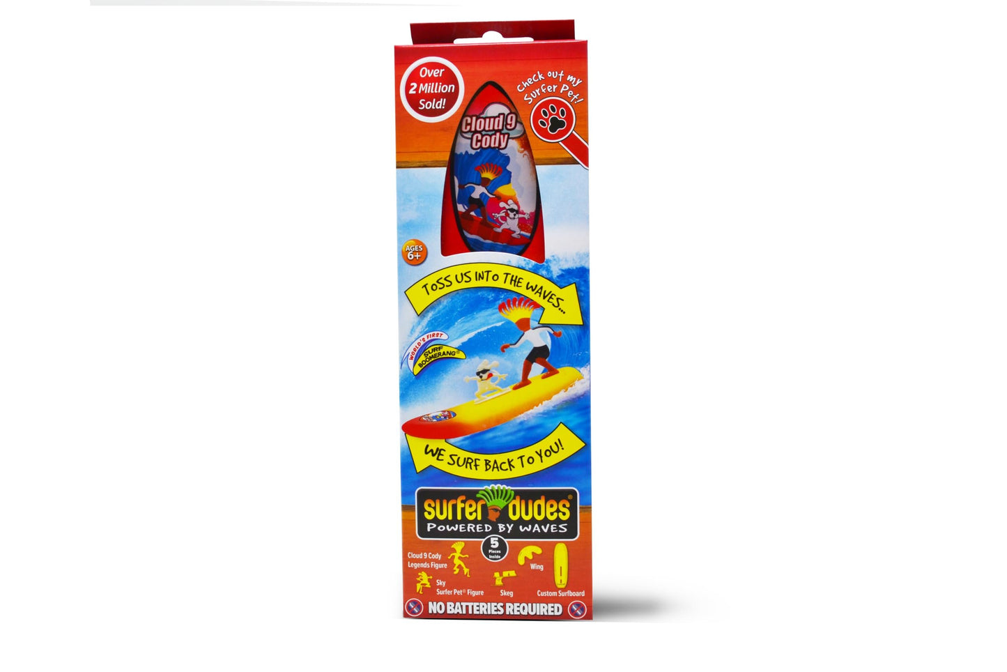 Surfer Dudes Legends & Surfer Pets Wave Powered Mini-Surfer, Pet and Surfboard Beach Toy