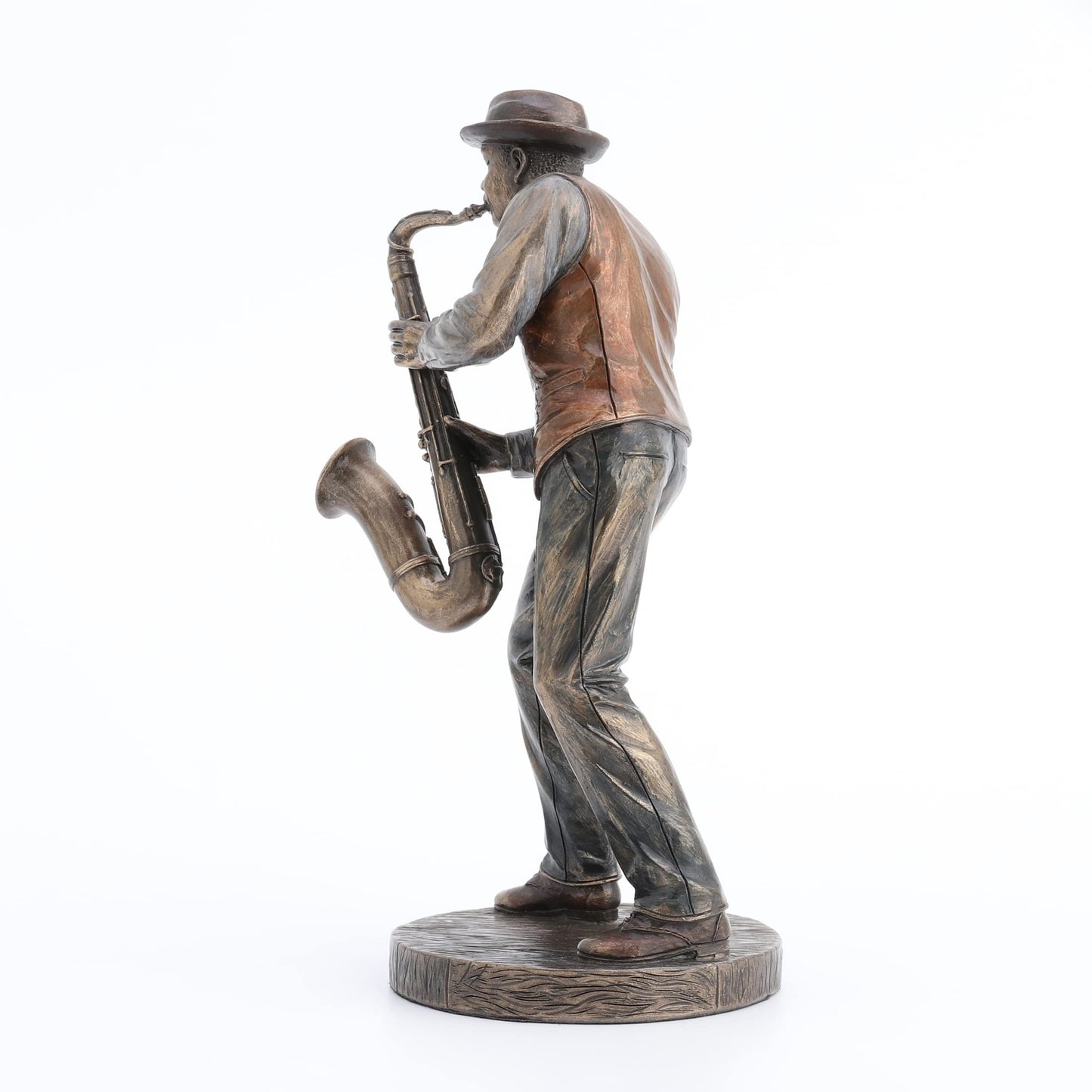 Veronese Design 7 1/4" Jazz Band Saxophonist Resin Figurine Bronze Finish