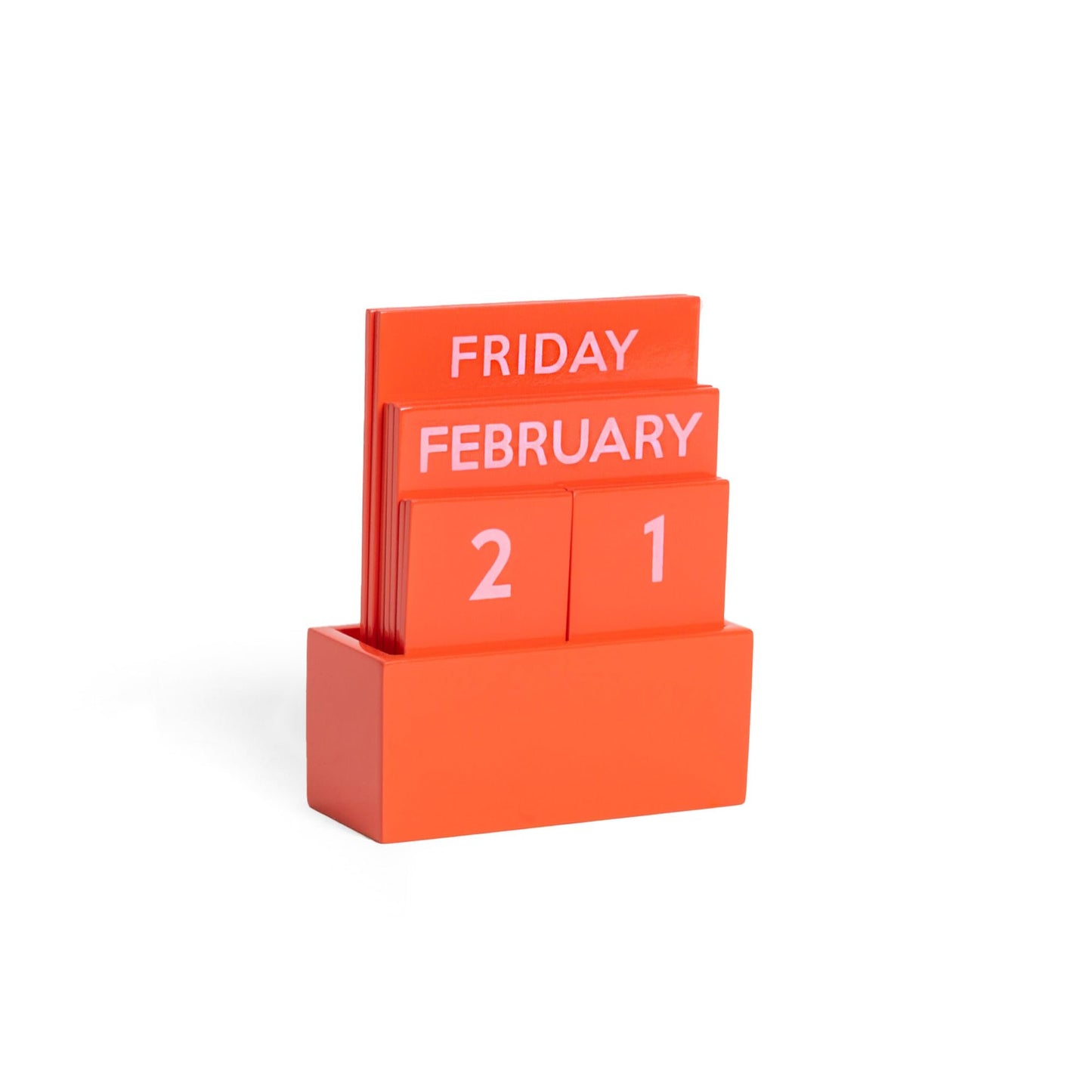 Red Small Glossy Desk Calendar – Compact Full-Color Desktop Calendar (3.94 x 1.57 x 4.80 in)